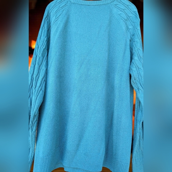 Croft & Barrow The Extra Soft Cabled Crew Neck Sweater Wetlands Large (EUC) - Picture 9 of 10